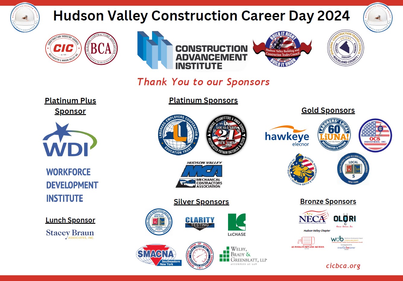 202404 Ad Hudson Valley Construction Career Day 2024 Thank You Sponsors 